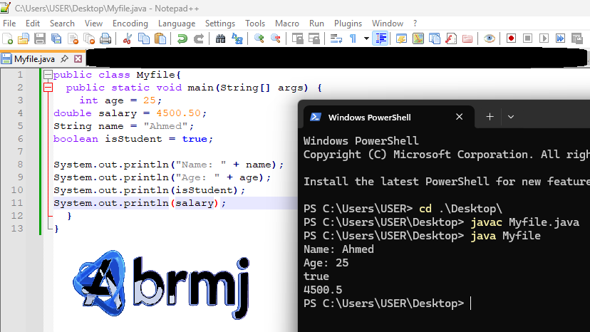 المتغيرات في جافا